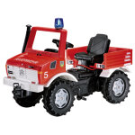 Rollyfire unimog camion de pompiers avec bote de vitesses, freins et gyrophare (sans volant sonore)