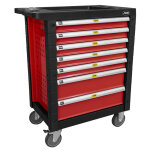 Servante de 7 tirors sans outils - rouge