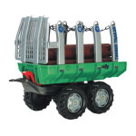 Timber trailer - remorque foresti�re avec verrouillage automatique, verte