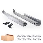 10 coulisses actro 5d pour tiroir bois amorti silent system 40 kg + clips - 500 mm hettich