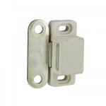 10 loqueteaux magntiques rectangulaires blancs  visser - force 2 kg interges