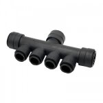 Nourrice 4 voies noire - instantan� - 1x22 mm / 4x15 mm - speedfit john guest