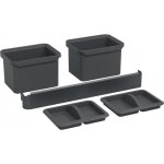 2 botes de rangement avec couvercles et support pour rail k - line side kessebhmer