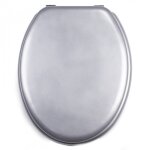 Abattant wc - mdf - charnires inox - cleo - argent msv