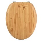 Abattant wc - mdf - charni�res inox - d�cor pin marron msv