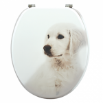 Abattant wc - mdf - charnires inox - dog naing - beige msv