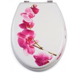 Abattant wc - mdf - charnires inox - lanyu - rose et blanc msv