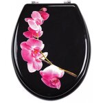 Abattant wc - mdf - charni�res inox - lanyu - rose et noir msv