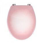 Abattant wc - mdf - charnires inox - rose msv