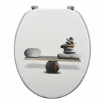 Abattant wc - mdf - charnires inox - spirit - taupe msv