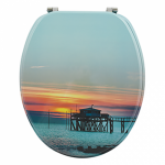 Abattant wc - mdf - charnires inox - sunset bellio - multicolor msv