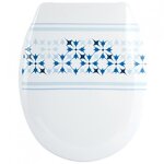 Abattant wc - thermodur - charnires inox - malta - bleu et blanc msv