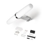 Applique led - 233 mm - pose en applique ou miroir - chrom - gemini emuca