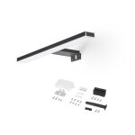 Applique led - 280 mm - pose en applique ou sur miroir - noir - leo emuca