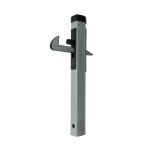 Arrt de portail -  sceller - aluminium - crochet rglable en hauteur locinox