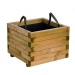 Bac  fleurs carr en bois baroque - 50 x 50 x 38 cm cerland