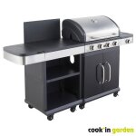Barbecue gaz 4 brleurs + desserte - fidgi 4 cook in garden