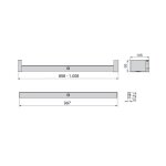 Barre de penderie avec lumire led - 858 - 1008 mm - anodis - castor emuca
