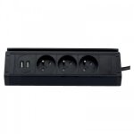Bloc 3 prises + usb - pose en angle - pour cuisine ou bureau synercia