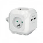 Bloc de 4 prises 2p + t avec 2 ports usb - cble 1, 4 m - kubiq synercia
