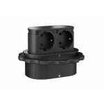 Bloc multiprise encastrable 2 prises 2p + t piccolino - noir mat synercia