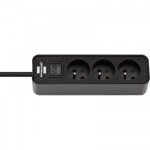 Bloc multiprises avec interrupteur - ecolor - 5 pc - noir brennenstuhl