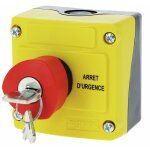 Bo�te �quip�e avec coup de poing d'arr�t d'urgence � cl� 40mm - osmoz legrand