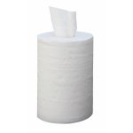 Bobine essuie - main - mini format - ouate blanche - dvidage central - lot de 12 papeco