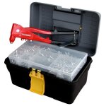 Boite � outils avec pince � riveter et assortiment de 160 rivets techman