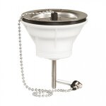 Bonde d?�vier � bouchon - chainette - diam�tre 60 mm - serrage 0 � 60 mm valentin