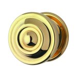 Bouton central - pour porte - laiton poli - 85 mm - tige cha�nette devismes