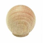 Bouton de meuble boule htre brut ponc - diamtre 30mm cadap
