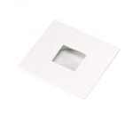 Bouton de meuble cuvette  encastrer forme carr square - 73 x 73 mm - blanc mat estamp