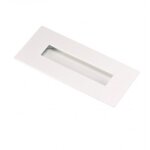 Bouton de meuble encastrable forme cuvette rectangular - 155 x 73 mm - blanc mat bricozor