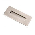 Bouton de meuble encastrable forme cuvette rectangular - 155 x 73 mm - nickel bross bricozor