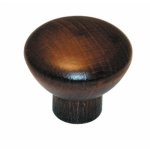 Bouton de meuble rond  aspect wengu  cadap