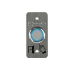 Bouton poussoir lumineux pmr sur plaque carr�e inox - 84 x 39 mm izyx