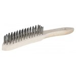 Brosse mtallique acier inox - manche bois outifrance