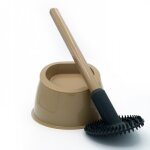 Brosse wc en silicone avec picots - beige sable papado