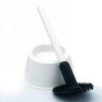 Brosse wc en silicone avec picots - blanc min�ral papado