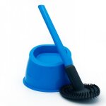 Brosse wc en silicone avec picots - bleu azur papado