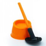 Brosse wc en silicone avec picots - orange mandarine papado