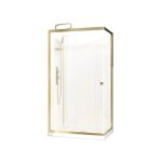 Cabine de douche 110x80cm dor�e � porte coulissante - mitigeur m�canique - goldy aurlane