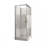 Cabine de douche 80x80 cm izibox 2 - portes coulissantes s�rigraphi�es leda