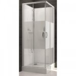 Cabine de douche 80x80 cm izibox 2 - portes coulissantes sérigraphiées leda Cabine de douche 80x80 cm izibox 2 - portes coulissantes sérigraphiées leda