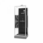 Cabine de douche 80x80cm study 2 porte pivotante - s�rigraphi� gris anthracite aurlane