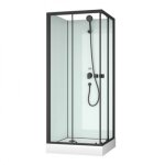 Cabine de douche d'angle - 80 x 80 cm - portes coulissantes - essentiel square aurlane