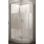 Cabine de douche 1 / 4 rond 90 cm izibox 2 - portes coulissantes srigraphies leda