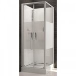 Cabine de douche 80x80 cm izibox 2 - portes battantes sérigraphiées leda Cabine de douche 80x80 cm izibox 2 - portes battantes sérigraphiées leda