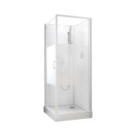 Cabine de douche 90 x 90 cm izibox 2 - porte pivotante sérigraphiée leda Cabine de douche 90 x 90 cm izibox 2 - porte pivotante sérigraphiée leda